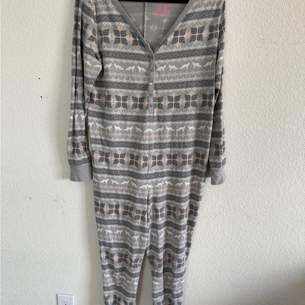 Xhilaration Gray Fair Isle Pajama Onesie